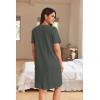 image:imageEkouaer Women Zipper Robes Waffle Short Bathrobe Lightweight House Coat with Pockets Soft Nightgown S3XLDeep Army Green