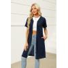 image:imageEkouaer Women Zipper Robes Waffle Short Bathrobe Lightweight House Coat with Pockets Soft Nightgown S3XLDeep Navy
