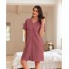 image:imageEkouaer Women Zipper Robes Waffle Short Bathrobe Lightweight House Coat with Pockets Soft Nightgown S3XLGray Purple