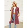 image:imageEkouaer Women Zipper Robes Waffle Short Bathrobe Lightweight House Coat with Pockets Soft Nightgown S3XLGray Purple