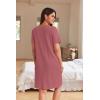 image:imageEkouaer Women Zipper Robes Waffle Short Bathrobe Lightweight House Coat with Pockets Soft Nightgown S3XLGray Purple