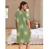 image:imageEkouaer Women Zipper Robes Waffle Short Bathrobe Lightweight House Coat with Pockets Soft Nightgown S3XLGreen Floral Print