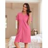 image:imageEkouaer Women Zipper Robes Waffle Short Bathrobe Lightweight House Coat with Pockets Soft Nightgown S3XLHot Pink