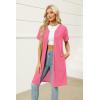 image:imageEkouaer Women Zipper Robes Waffle Short Bathrobe Lightweight House Coat with Pockets Soft Nightgown S3XLHot Pink