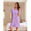 image:imageEkouaer Women Zipper Robes Waffle Short Bathrobe Lightweight House Coat with Pockets Soft Nightgown S3XLLavender