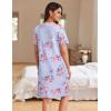 image:imageEkouaer Women Zipper Robes Waffle Short Bathrobe Lightweight House Coat with Pockets Soft Nightgown S3XLLight Blue Floral