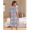 image:imageEkouaer Women Zipper Robes Waffle Short Bathrobe Lightweight House Coat with Pockets Soft Nightgown S3XLLight Purple Floral