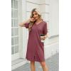 image:imageEkouaer Women Zipper Robes Waffle Short Bathrobe Lightweight House Coat with Pockets Soft Nightgown S3XLMauve