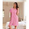 image:imageEkouaer Women Zipper Robes Waffle Short Bathrobe Lightweight House Coat with Pockets Soft Nightgown S3XLPink