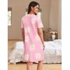 image:imageEkouaer Women Zipper Robes Waffle Short Bathrobe Lightweight House Coat with Pockets Soft Nightgown S3XLPink Floral