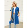 image:imageEkouaer Women Zipper Robes Waffle Short Bathrobe Lightweight House Coat with Pockets Soft Nightgown S3XLRoyal Blue