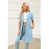 image:imageEkouaer Women Zipper Robes Waffle Short Bathrobe Lightweight House Coat with Pockets Soft Nightgown S3XLSky Blue