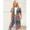 image:imageEkouaer Women Zipper Robes Waffle Short Bathrobe Lightweight House Coat with Pockets Soft Nightgown S3XLTribal Geo Stripe