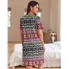 image:imageEkouaer Women Zipper Robes Waffle Short Bathrobe Lightweight House Coat with Pockets Soft Nightgown S3XLTribal Geo Stripe