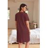 image:imageEkouaer Women Zipper Robes Waffle Short Bathrobe Lightweight House Coat with Pockets Soft Nightgown S3XLWine Red