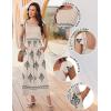 image:imageEkouaer Womens Casual Jumpsuits Summer Boho Outfits Printed Smocked Wide Leg Vacation Jumper With Pockets SXXLApricot Print