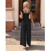 image:imageEkouaer Womens Casual Jumpsuits Summer Boho Outfits Printed Smocked Wide Leg Vacation Jumper With Pockets SXXLBlack