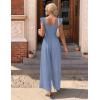 image:imageEkouaer Womens Casual Jumpsuits Summer Boho Outfits Printed Smocked Wide Leg Vacation Jumper With Pockets SXXLBlue