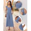 image:imageEkouaer Womens Casual Jumpsuits Summer Boho Outfits Printed Smocked Wide Leg Vacation Jumper With Pockets SXXLBlue