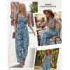 image:imageEkouaer Womens Casual Jumpsuits Summer Boho Outfits Printed Smocked Wide Leg Vacation Jumper With Pockets SXXLBlue Black Floral