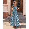 image:imageEkouaer Womens Casual Jumpsuits Summer Boho Outfits Printed Smocked Wide Leg Vacation Jumper With Pockets SXXLBlue Black Floral