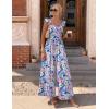 image:imageEkouaer Womens Casual Jumpsuits Summer Boho Outfits Printed Smocked Wide Leg Vacation Jumper With Pockets SXXLPink Black Floral