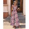 image:imageEkouaer Womens Casual Jumpsuits Summer Boho Outfits Printed Smocked Wide Leg Vacation Jumper With Pockets SXXLPurple Pink Floral