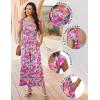 image:imageEkouaer Womens Casual Jumpsuits Summer Boho Outfits Printed Smocked Wide Leg Vacation Jumper With Pockets SXXLRed Blue Floral