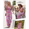 image:imageEkouaer Womens Casual Jumpsuits Summer Boho Outfits Printed Smocked Wide Leg Vacation Jumper With Pockets SXXLRed Blue Floral