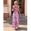 image:imageEkouaer Womens Casual Jumpsuits Summer Boho Outfits Printed Smocked Wide Leg Vacation Jumper With Pockets SXXLRed Blue Floral