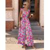 image:imageEkouaer Womens Casual Jumpsuits Summer Boho Outfits Printed Smocked Wide Leg Vacation Jumper With Pockets SXXLRed Blue Floral