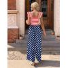 image:imageEkouaer Womens Casual Jumpsuits Summer Boho Outfits Printed Smocked Wide Leg Vacation Jumper With Pockets SXXLStar Flag