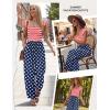 image:imageEkouaer Womens Casual Jumpsuits Summer Boho Outfits Printed Smocked Wide Leg Vacation Jumper With Pockets SXXLStar Flag