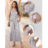 image:imageEkouaer Womens Casual Jumpsuits Summer Boho Outfits Printed Smocked Wide Leg Vacation Jumper With Pockets SXXLWhite Red Floral