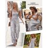 image:imageEkouaer Womens Casual Jumpsuits Summer Boho Outfits Printed Smocked Wide Leg Vacation Jumper With Pockets SXXLWhite Red Floral