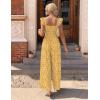image:imageEkouaer Womens Casual Jumpsuits Summer Boho Outfits Printed Smocked Wide Leg Vacation Jumper With Pockets SXXLYellow Floral