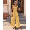 image:imageEkouaer Womens Casual Jumpsuits Summer Boho Outfits Printed Smocked Wide Leg Vacation Jumper With Pockets SXXLYellow Floral