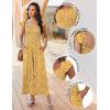 image:imageEkouaer Womens Casual Jumpsuits Summer Boho Outfits Printed Smocked Wide Leg Vacation Jumper With Pockets SXXLYellow Floral