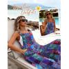 image:imageEkouaer Womens Casual Overalls Loose Wide Leg Jumpsuits Summer Boho Floral Printed Baggy Rompers with PocketsA Blue Boho Print