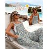 image:imageEkouaer Womens Casual Overalls Loose Wide Leg Jumpsuits Summer Boho Floral Printed Baggy Rompers with PocketsA White Floral