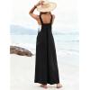 image:imageEkouaer Womens Casual Overalls Loose Wide Leg Jumpsuits Summer Boho Floral Printed Baggy Rompers with PocketsBlack