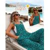 image:imageEkouaer Womens Casual Overalls Loose Wide Leg Jumpsuits Summer Boho Floral Printed Baggy Rompers with PocketsGreen Blue Floral