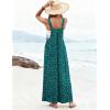 image:imageEkouaer Womens Casual Overalls Loose Wide Leg Jumpsuits Summer Boho Floral Printed Baggy Rompers with PocketsGreen Blue Floral