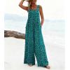 image:imageEkouaer Womens Casual Overalls Loose Wide Leg Jumpsuits Summer Boho Floral Printed Baggy Rompers with PocketsGreen Blue Floral