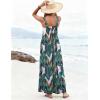 image:imageEkouaer Womens Casual Overalls Loose Wide Leg Jumpsuits Summer Boho Floral Printed Baggy Rompers with PocketsGreen White Leaves