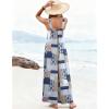 image:imageEkouaer Womens Casual Overalls Loose Wide Leg Jumpsuits Summer Boho Floral Printed Baggy Rompers with PocketsGrey Boho Print
