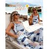 image:imageEkouaer Womens Casual Overalls Loose Wide Leg Jumpsuits Summer Boho Floral Printed Baggy Rompers with PocketsGrey Boho Print
