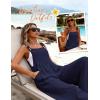 image:imageEkouaer Womens Casual Overalls Loose Wide Leg Jumpsuits Summer Boho Floral Printed Baggy Rompers with PocketsNavy Blue