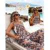 image:imageEkouaer Womens Casual Overalls Loose Wide Leg Jumpsuits Summer Boho Floral Printed Baggy Rompers with PocketsOrange Bohemian