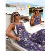image:imageEkouaer Womens Casual Overalls Loose Wide Leg Jumpsuits Summer Boho Floral Printed Baggy Rompers with PocketsPurple Floral